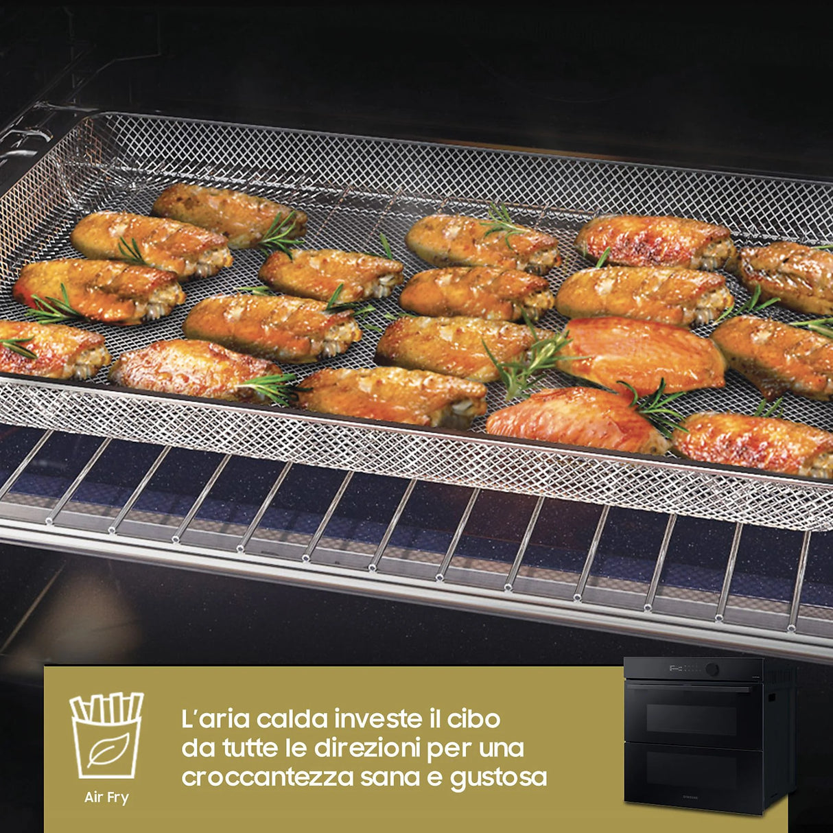 Forno Da Incasso Samsung NV7B5760WBK Dual Cook Classe A+ 76 Litri Colore Nero Funzione Vapore Elettrico Ventilato