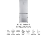 Frigorifero Haier HTR5720ENMG 70 cm combinato 3 porte Gentle Silver Total No Frost classe E