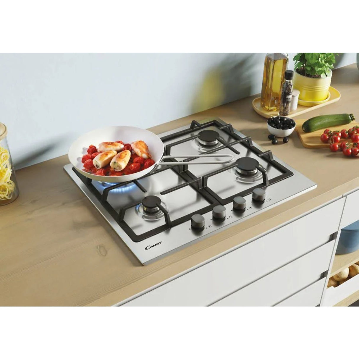 Piano cottura Candy CHG6BRX 4 Fuochi a Gas Inox