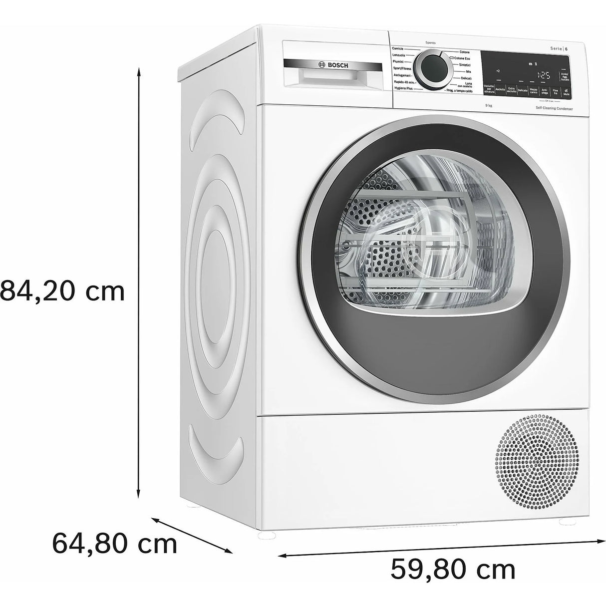 Asciugatrice Bosch WQG245D0IT Classe C 9KG Pompa Di Calore Serie 6