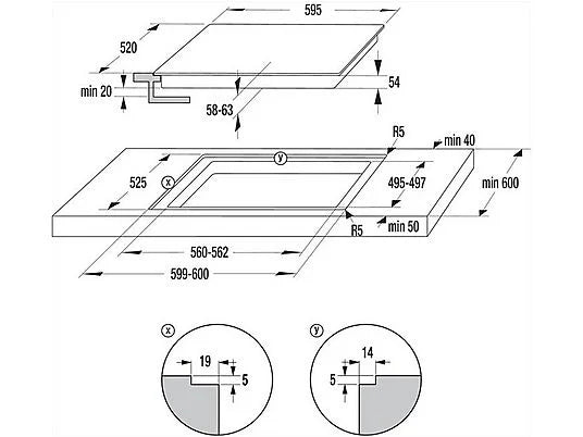 Piano Cottura Induzione Hisense I6433CB7 60Cm 4 Zone Bridge Nero