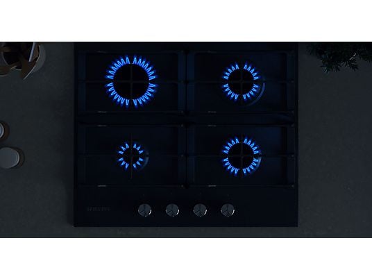 Piano Cottura Gas Samsung NA64H3010AK/T1 4 Zone 60 cm Vetroceramica Nero