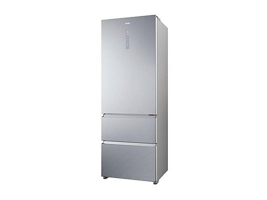 Frigorifero Haier HTR5720ENMG 70 cm combinato 3 porte Gentle Silver Total No Frost classe E