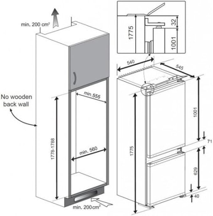 Frigorifero Beko BCNA275E4SN Combinato Incasso Total Nofrost 178CM Classe E