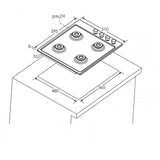 Piano Cottura A Gas Candy CHW6LX 4 Fuochi
