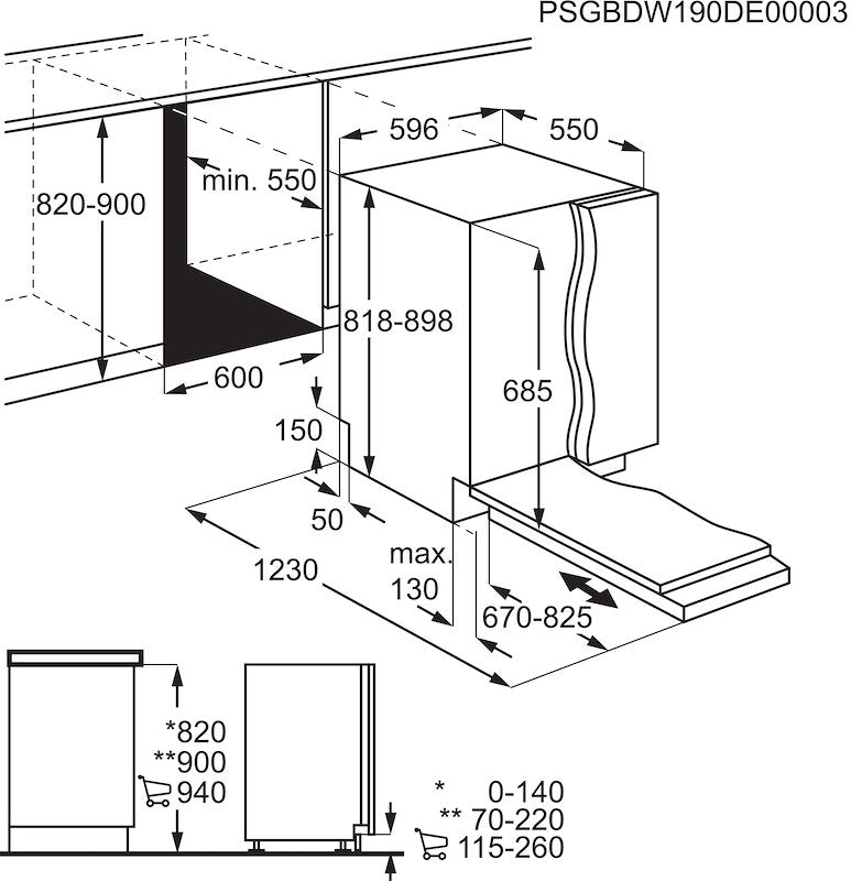 Lavastoviglie AEG FSE74627P integrata totale serie 7000 GlassCare 60 cm Classe C 13 Coperti
