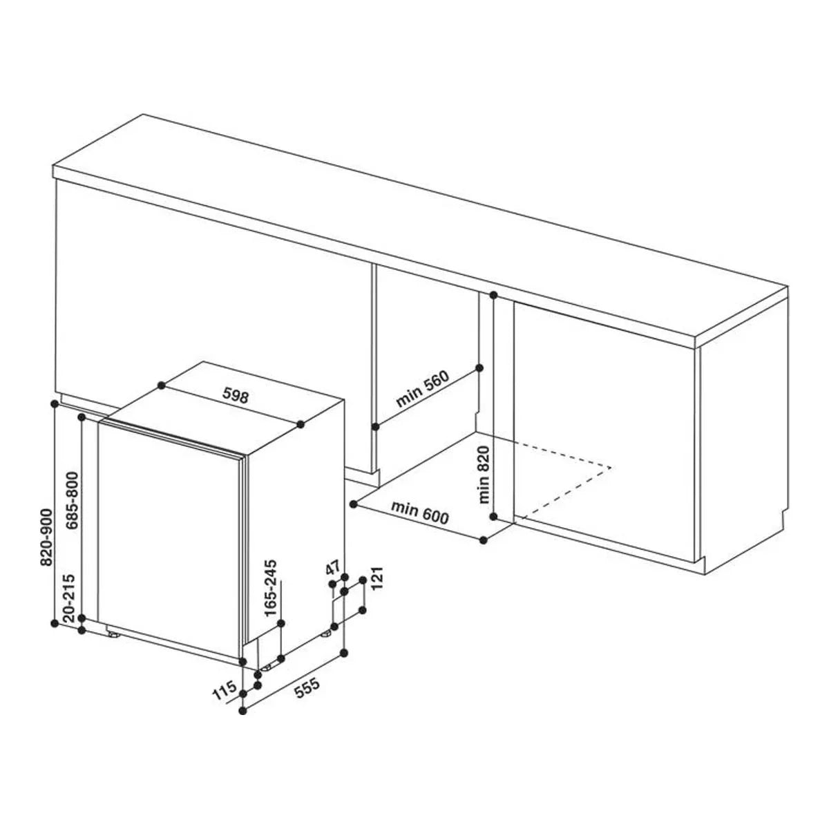 Lavastoviglie Hotpoint Ariston HIC3C26CW da incasso scomparsa totale 60 cm Classe E 14 COP