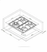 Piano Cottura A Gas Beko HIYG64225SBO 60Cm 3+1 Wok