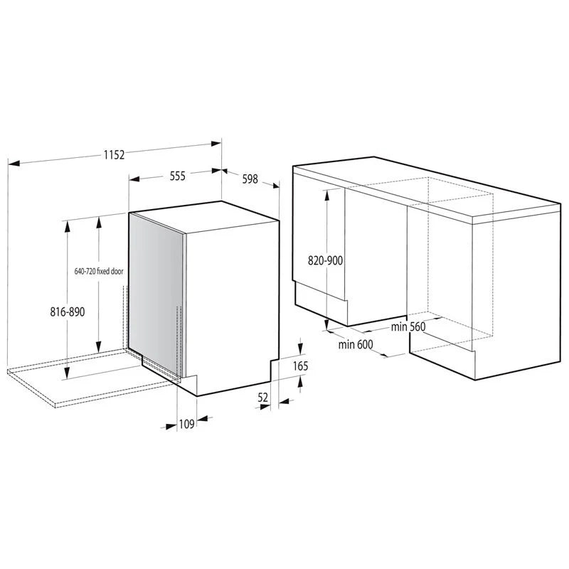 Lavastoviglie Hisense HV663C60 da incasso Classe C, 16 coperti, terzo cesto