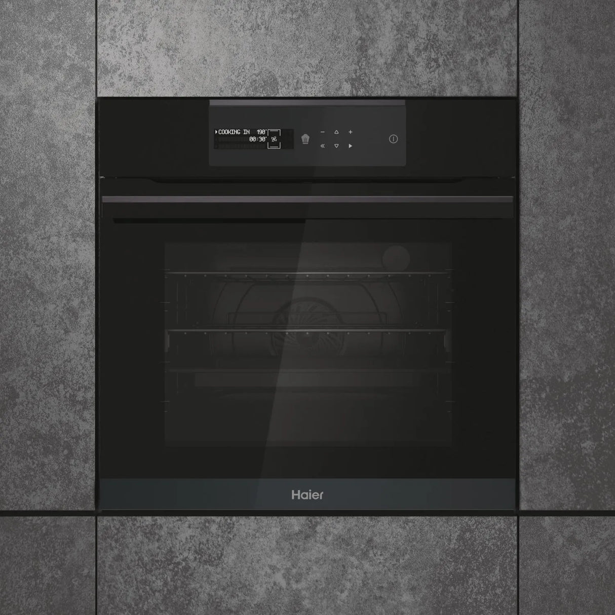 Forno Elettrico da Incasso Haier HWO60SM6B9BH 70 L Ventilato Multifunzione con Grill Pirolitico 60 cm Classe A+ Nero - I-Message Series 6