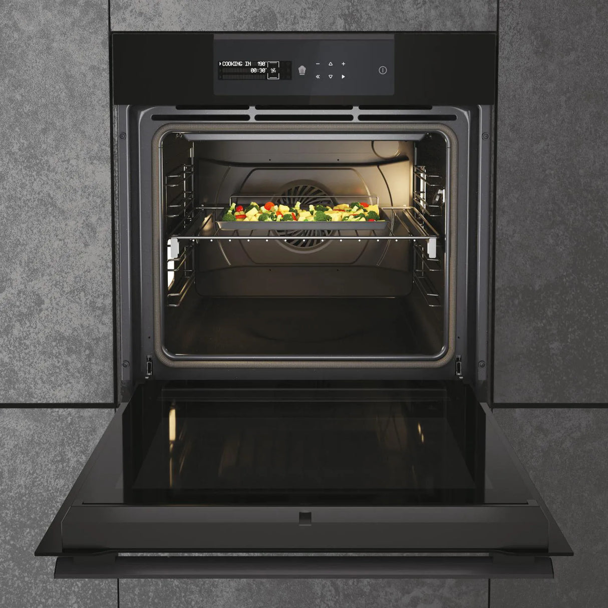 Forno Elettrico da Incasso Haier HWO60SM6B9BH 70 L Ventilato Multifunzione con Grill Pirolitico 60 cm Classe A+ Nero - I-Message Series 6