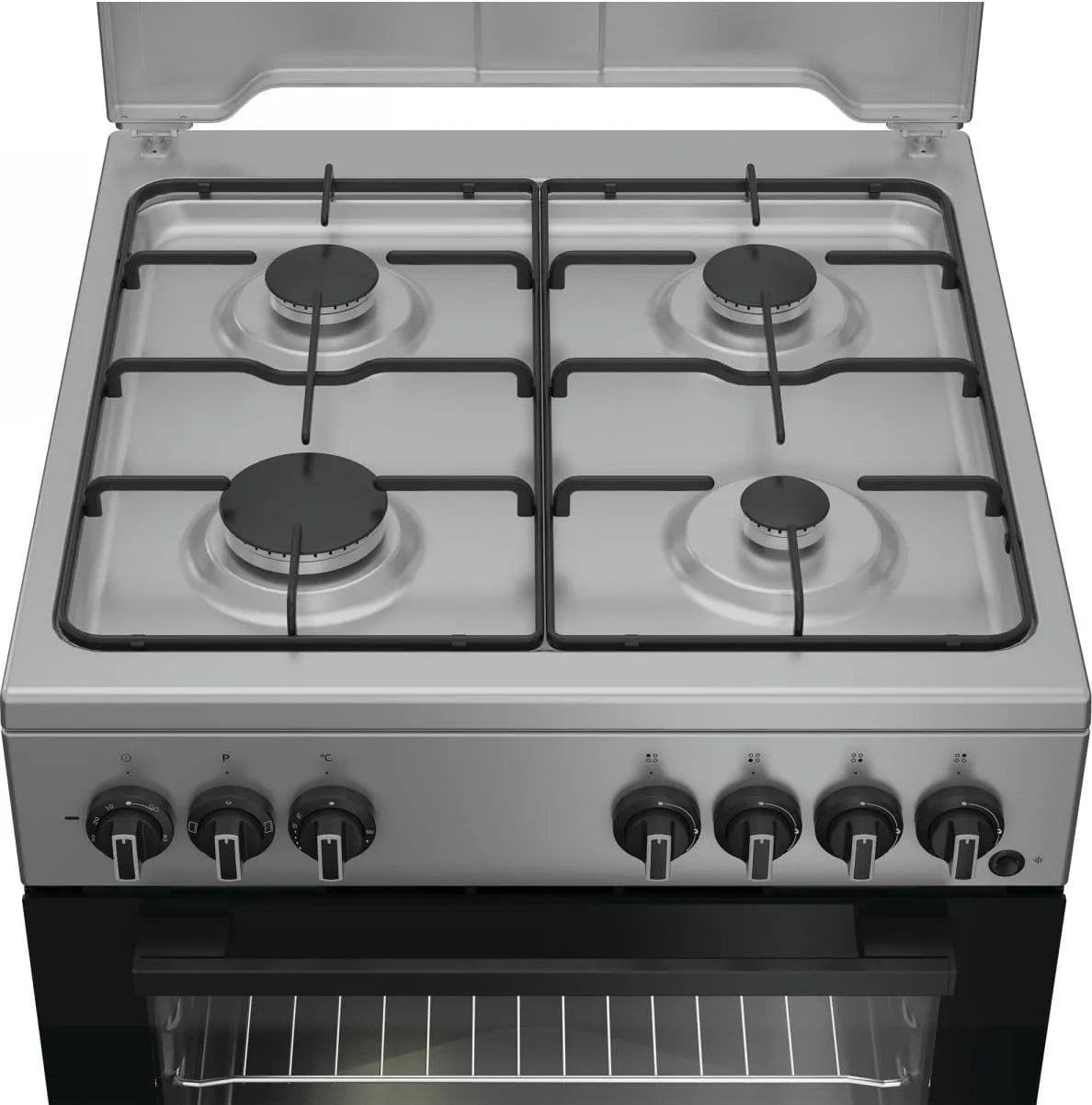 Cucina a gas Indesit I6G3PMS 60 cm inox 4 fuochi forno elettrico Classe A