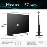 TV Hisense 43E7Q 43" 4K Ultra HD QLED 60Hz Dolby Vision Atmos VIDAA Classe E/G
