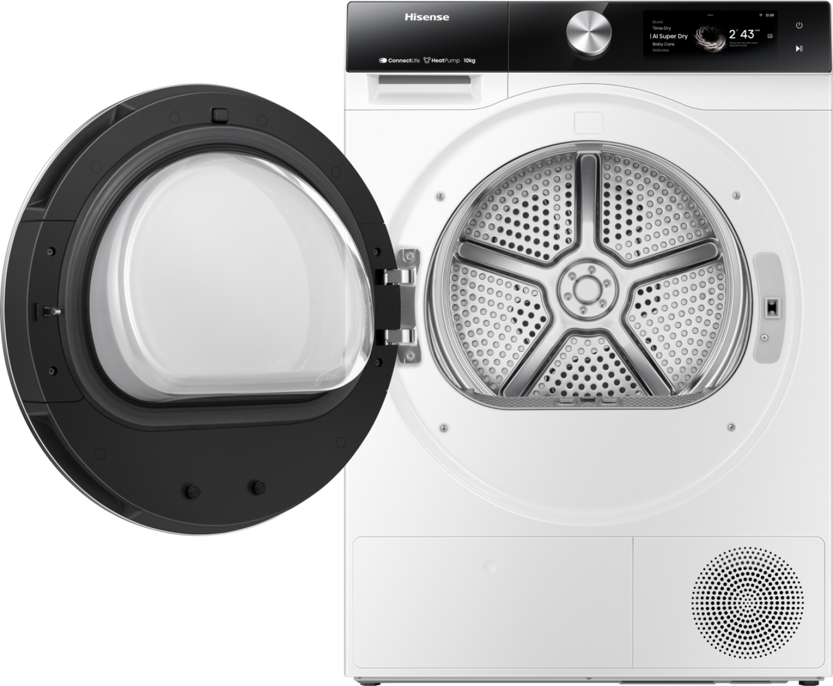 Asciugatrice Hisense 7S DH7S107BW Libera Installazione Pompa di Calore 10 Kg Classe C