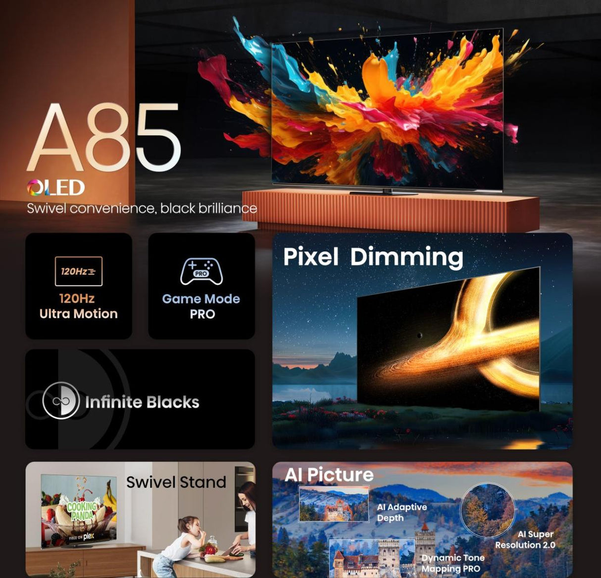 Smart TV Hisense 65A85N OLED 65" 4K 120Hz HDR Dolby Vision IQ F