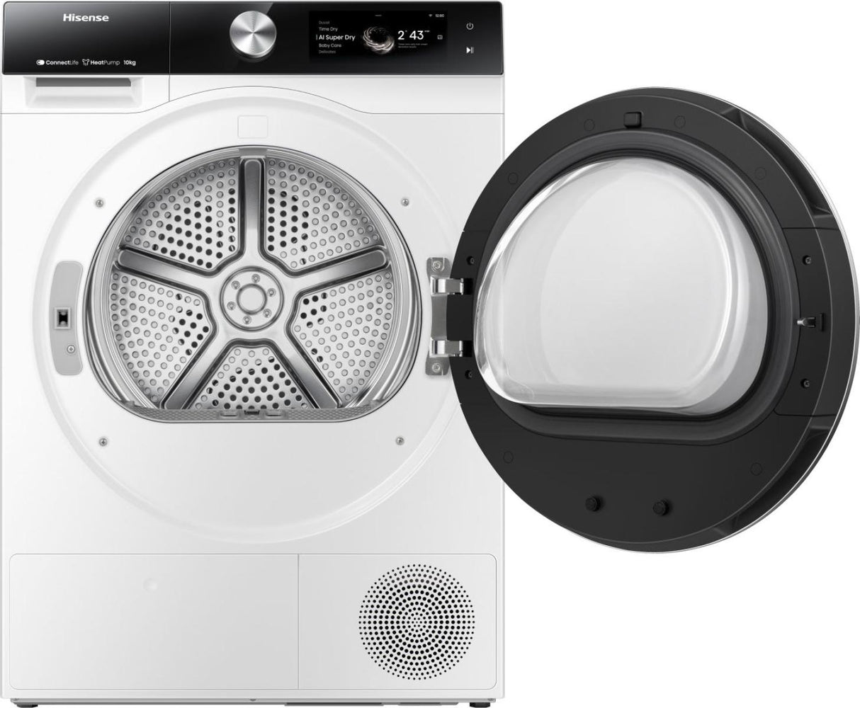 Asciugatrice Hisense 7S DH7S107BW Libera Installazione Pompa di Calore 10 Kg Classe C