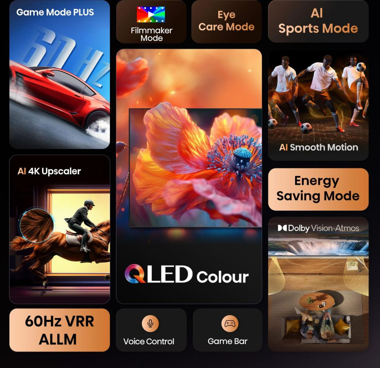 TV Hisense 43E7Q 43" 4K Ultra HD QLED 60Hz Dolby Vision Atmos VIDAA Classe E/G