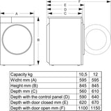 Lavasciuga Hisense WD3S1043BW7 Libera installazione 10.5 +6 kg 1400 rpm Classe LAV A Classe ASC D