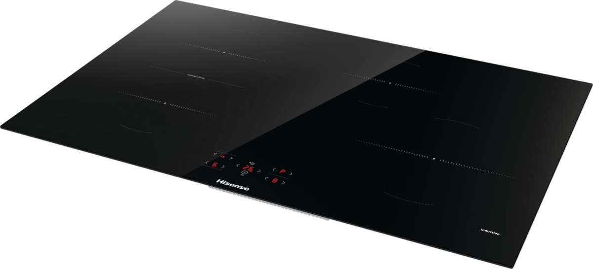 Piano cottura Hisense HI8421BSC Hi4 a induzione 80 cm – 4 zone, Connect Zone, Touch Control, Ebollizione rapida