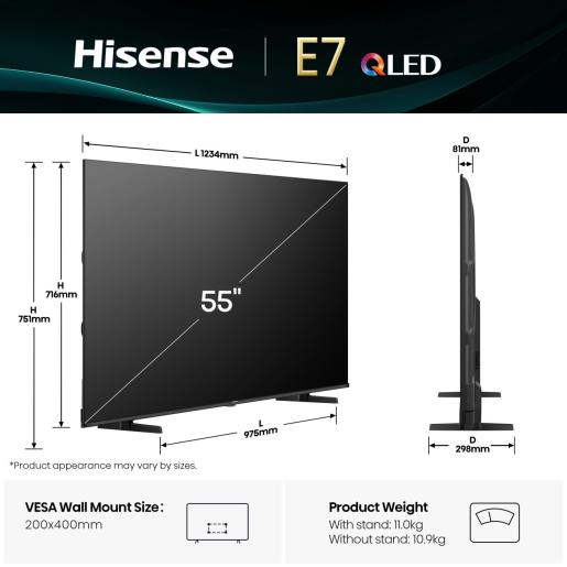 Tv Hisense 55E79Q 55" Smart TV QLED 4K Ultra HD VIDAA Smart OS