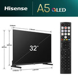 TV Hisense 32A59NQ 32" QLED FHD AI Smart Dolby Atmos Colori Quantum Dot