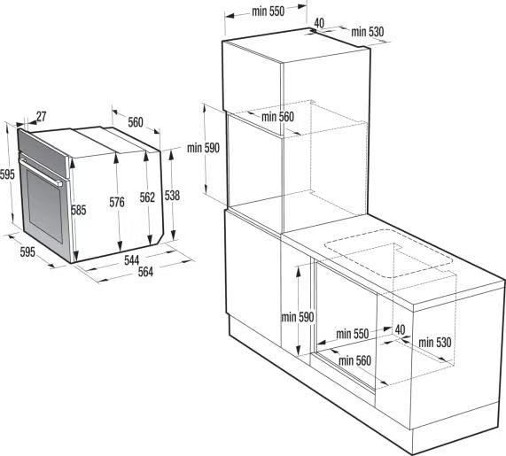 Forno Hisense Elettrico Da Incasso BI62216AXTC Classe A-Inox Multifunzione 77 L STEAMTOUCH
