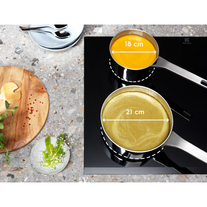 Piano cottura Electrolux LIL83441 Serie 600 Bridge – 80 cm, 4 zone, Induzione, Hob2Hood®, SliderTouch