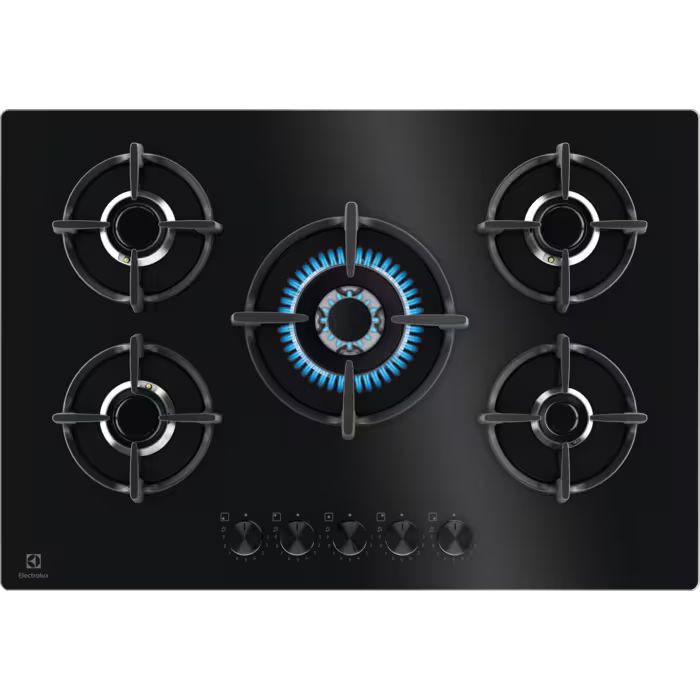 Piano cottura a gas Electrolux EGG75372K Serie 600 Gas on Glass 75 cm vetro nero
