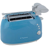 Tostapane Tognana D2DTN03IRZUA 750 Watt 6 Livelli di Doratura Funzione Scongelamento Funzione Riscalda Cassetto Fondo Raccoglibriciole colore Blu