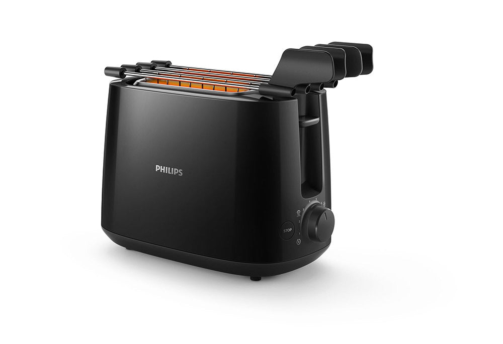 Tostapane Philips HD2583/90 600W 2 Slot 8 Fette di Pane Nero