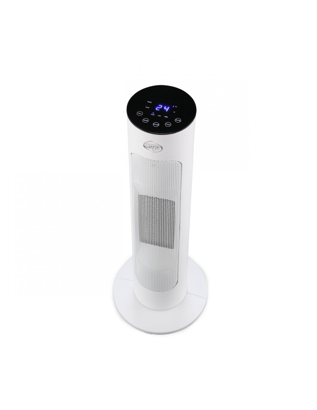 Stufa elettrica Argo MARGE Colore Nero 2000W con Ventilatore Bianco