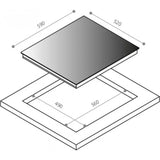 Piano Cottura Induzione Fabita  BSS640T 60CM 4 Zone Colore Nero