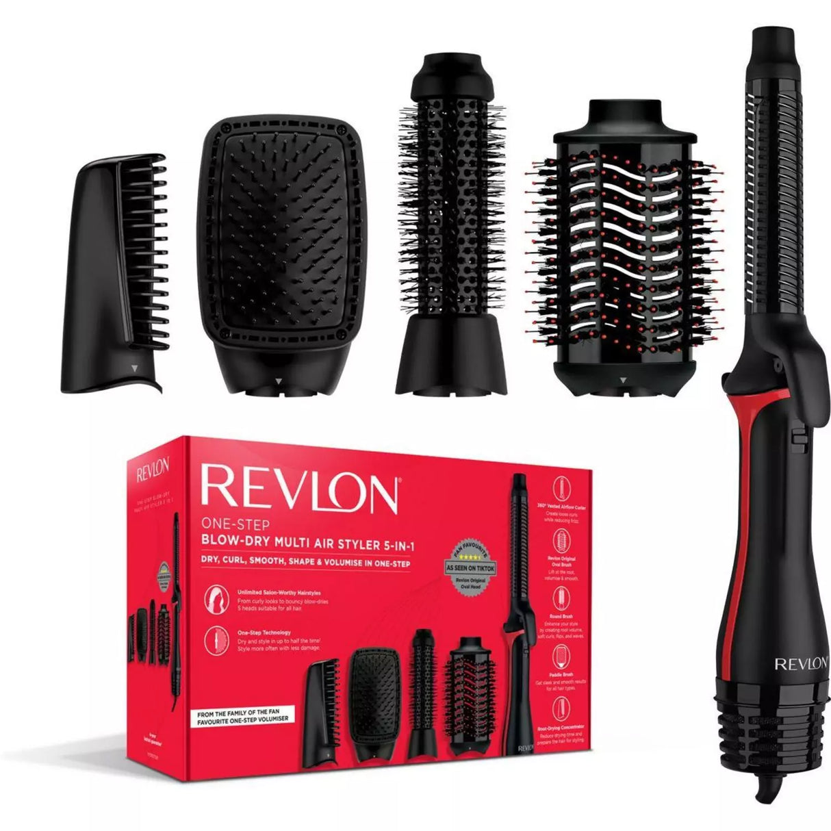 Spazzola Asciugacapelli Revlon RVDR5371E Con 5 Accessori 150°C