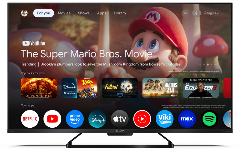 TV Sharp 43GR8765E 43" UHD 4K QLED Frameless Google HDR AI Dolby Atmos