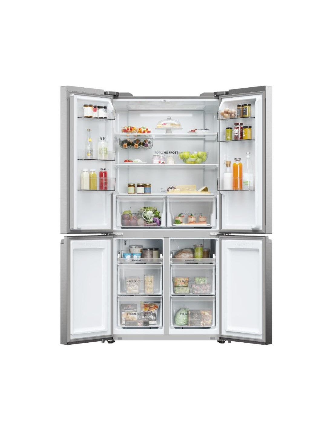 Frigorifero Haier HCR5919ENMP 91 cm side by side 4 porte 525 L Total No Frost inox classe E