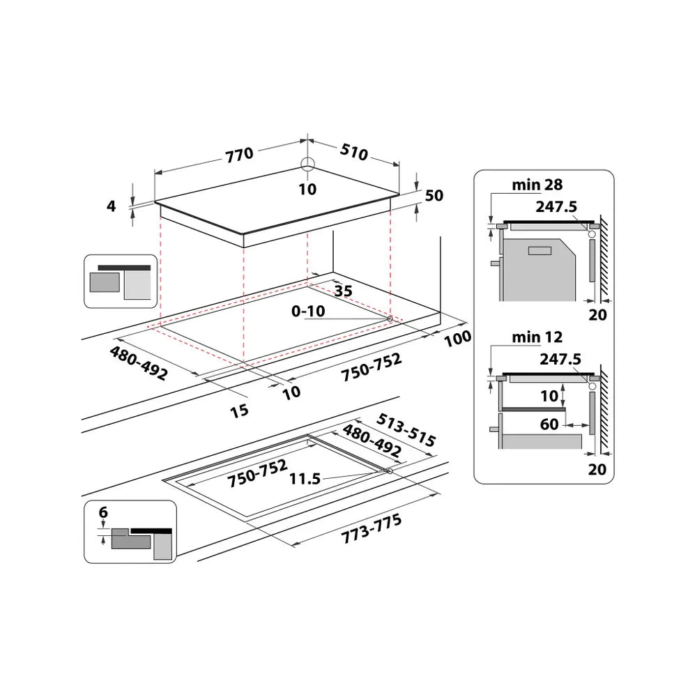 Piano Cottura Induzione Hotpoint HB0577BNE 4 Zone