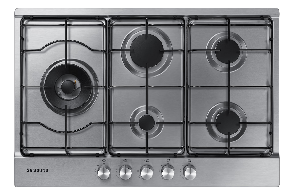 Piano cottura a gas Samsung NA75M3130AS – 75cm, 5 bruciatori, tripla corona, 11,8 kW di potenza