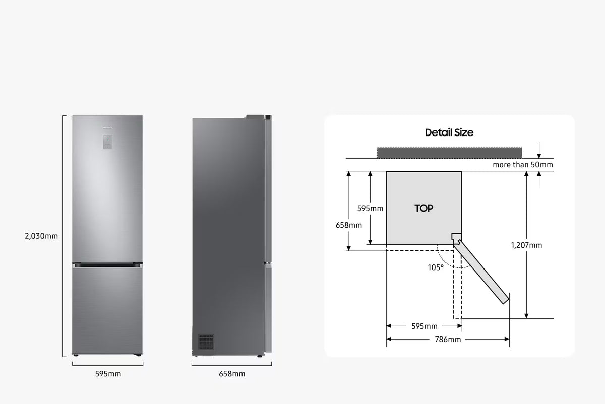 Frigorifero combinato Samsung RB38C607AS9 No Frost Classe A 387 L Silver