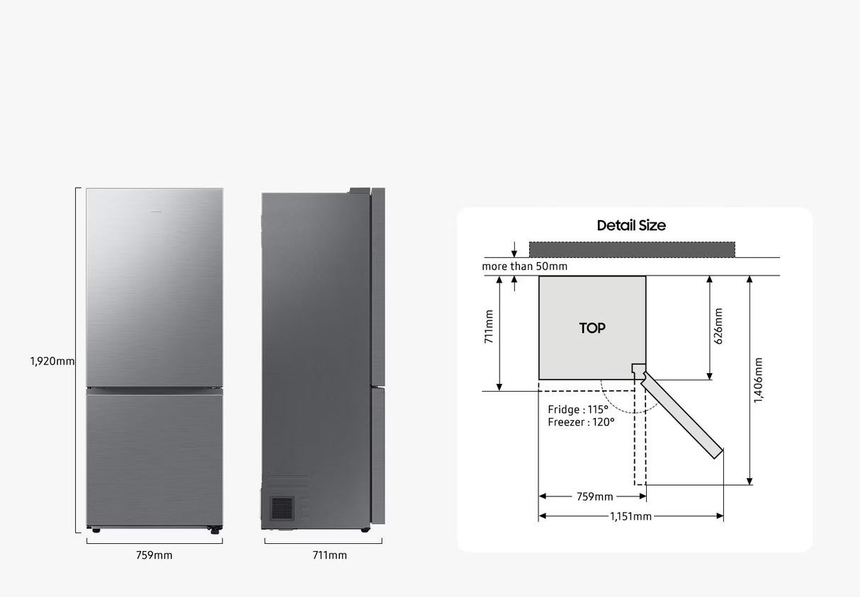 Frigorifero combinato Samsung RB50DG601EB1EF FIRST 75 AI No Frost Classe E 508 L Finitura Antracite