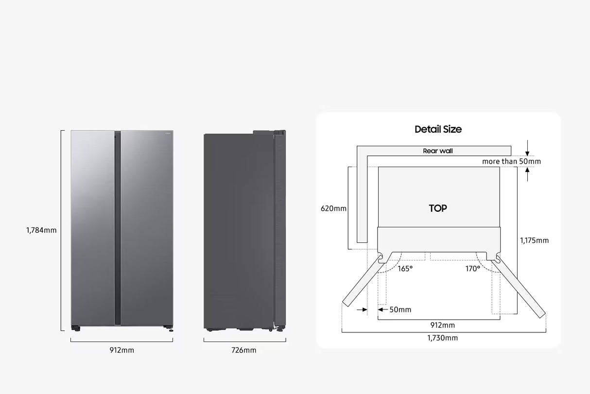 Frigorifero Side by Side Samsung RS70F65QDTEF 659 L Classe D Metal Inox