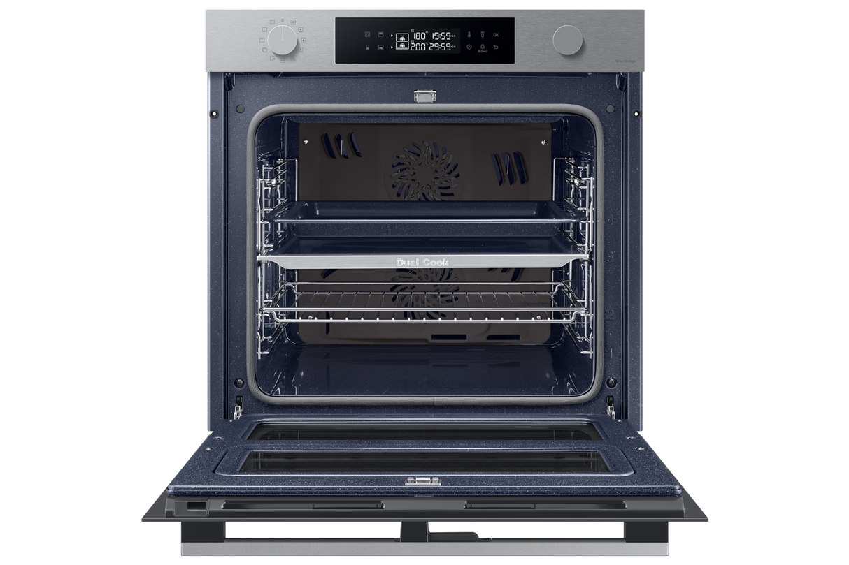 Forno Samsung NV7B45403BS Dual Cook Flex™  – 76L, Classe A+, doppia cavità, vapore naturale, Air Sous Vide, Wi-Fi integrato