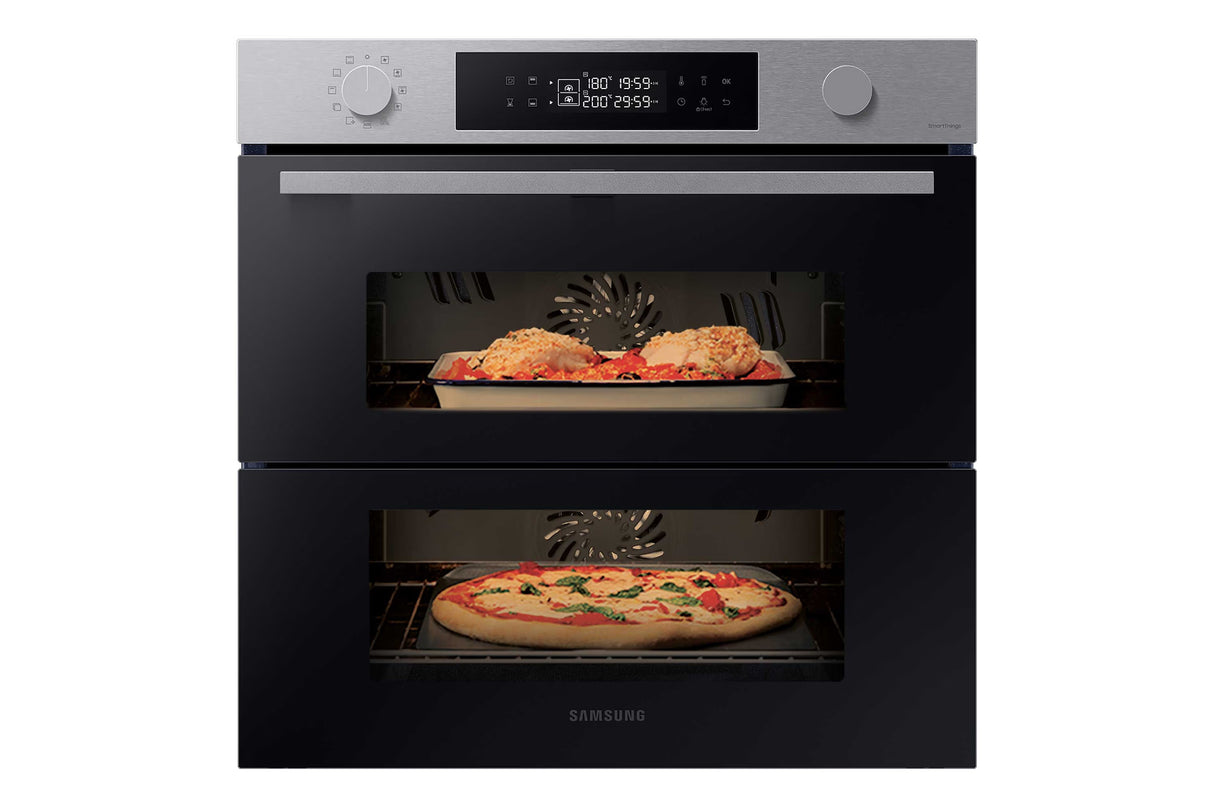 Forno Samsung NV7B45403BS Dual Cook Flex™  – 76L, Classe A+, doppia cavità, vapore naturale, Air Sous Vide, Wi-Fi integrato