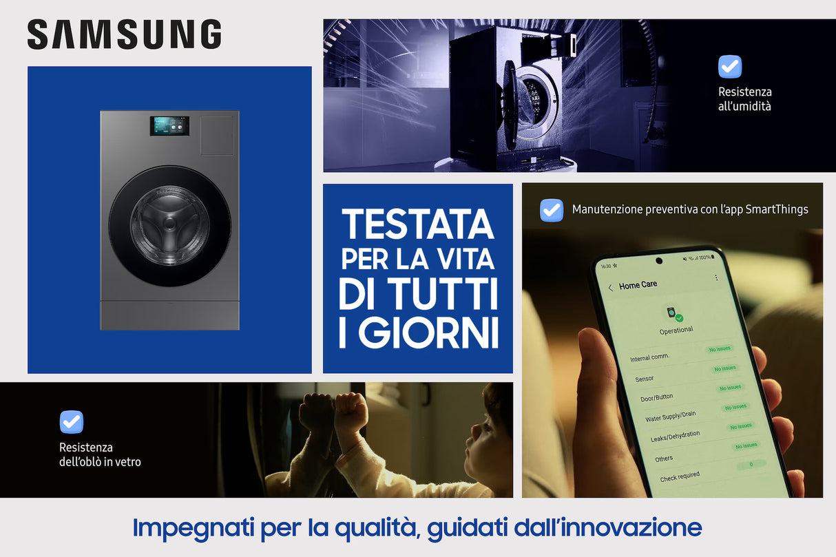 Lavasciuga Samsung WD18DB8995BZT2 Bespoke AI Laundry Combo™  18/11 kg Classe A Grigio