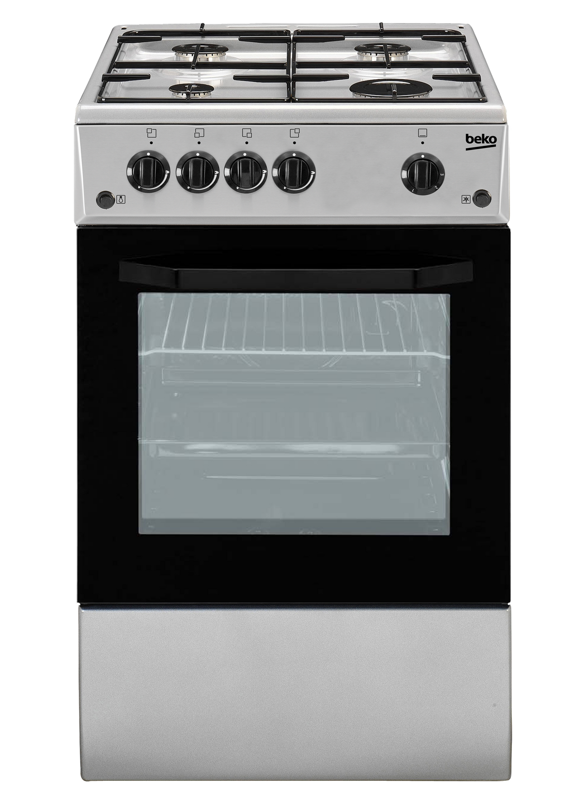 Cucina Beko CSG42011FS  Forno A Gas 50X50 Colore Silver 4 Fuochi Gas