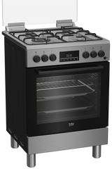 Cucina Beko FBE62310GX a Gas 4 Fuochi Forno Elettrico Ventilato Grill 60x60 cm Inox Classe A