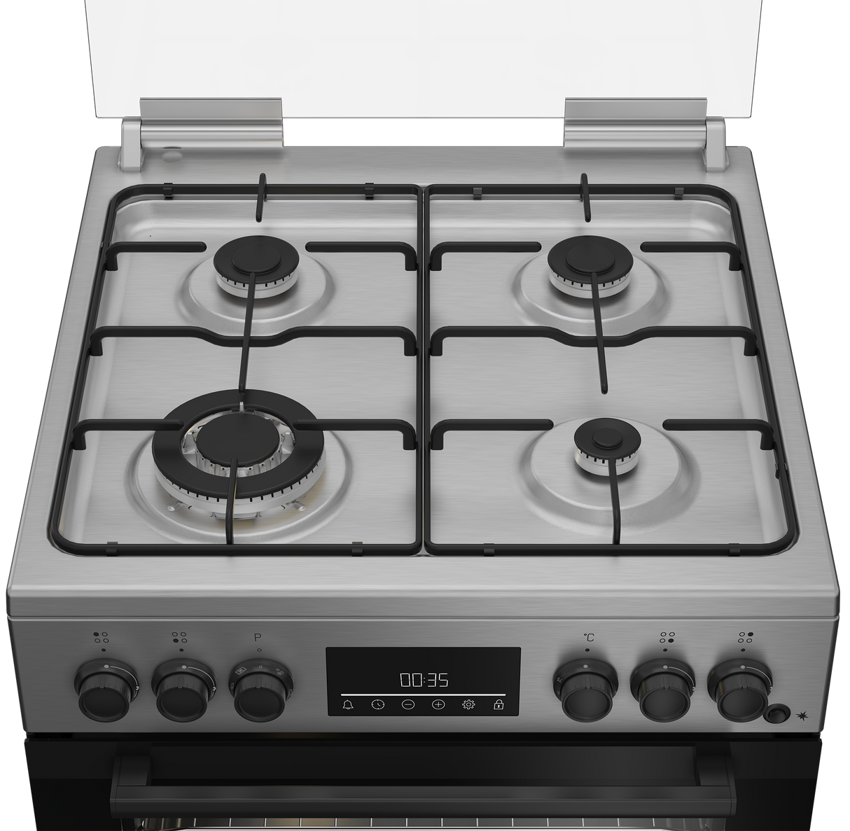 Cucina Beko FBE62310GX a Gas 4 Fuochi Forno Elettrico Ventilato Grill 60x60 cm Inox Classe A