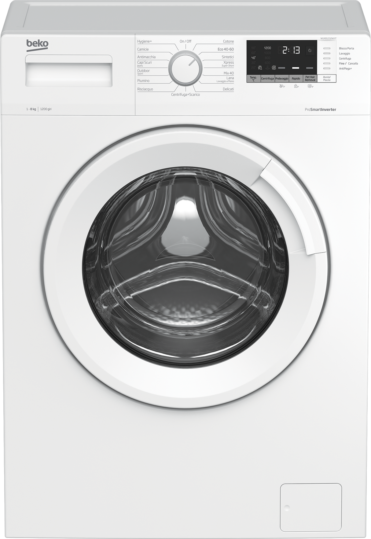 Lavatrice Beko WUX81232WI/IT Carica frontale Classe C Inverter 8 Kg 1200 giri Bianca
