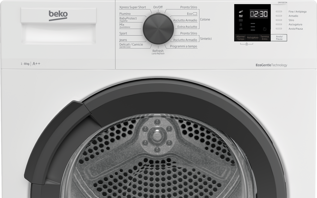 Asciugatrice Beko DRXS823A Slim Capacità 8 Kg Pompa Di Calore Classe E