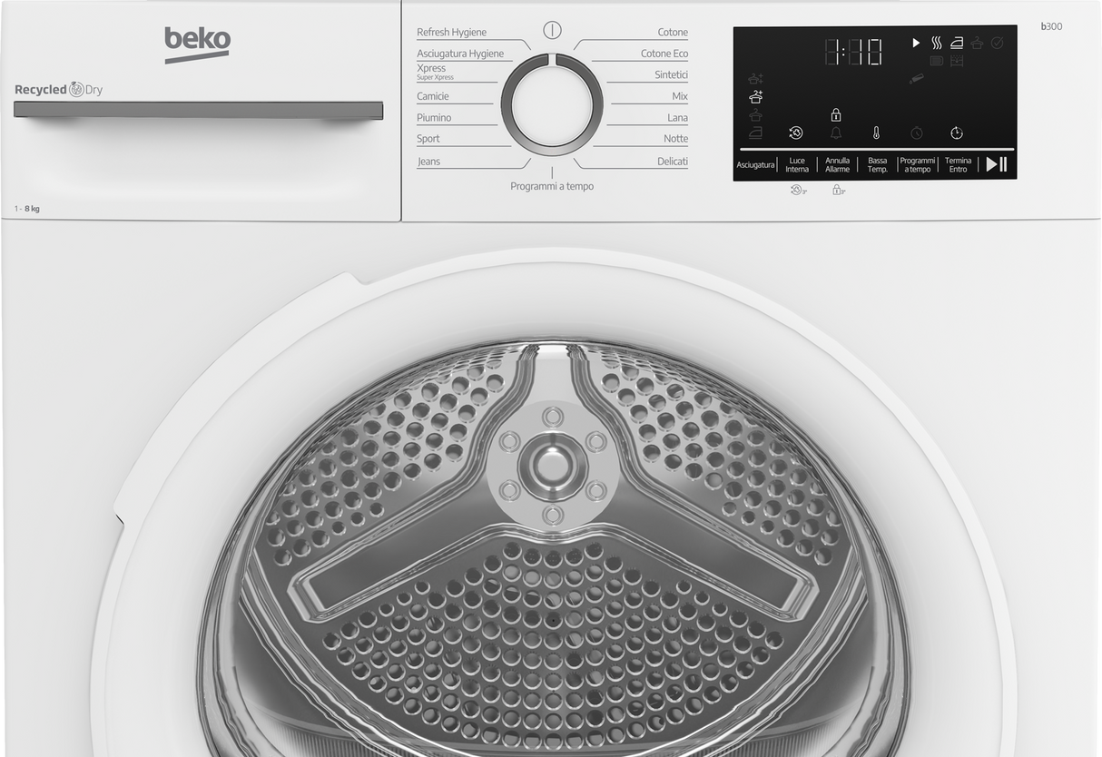 Asciugatrice Beko BMT481WI_IT 8 kg Pompa di Calore OptiSense Motore ProSmart Inverter Classe C