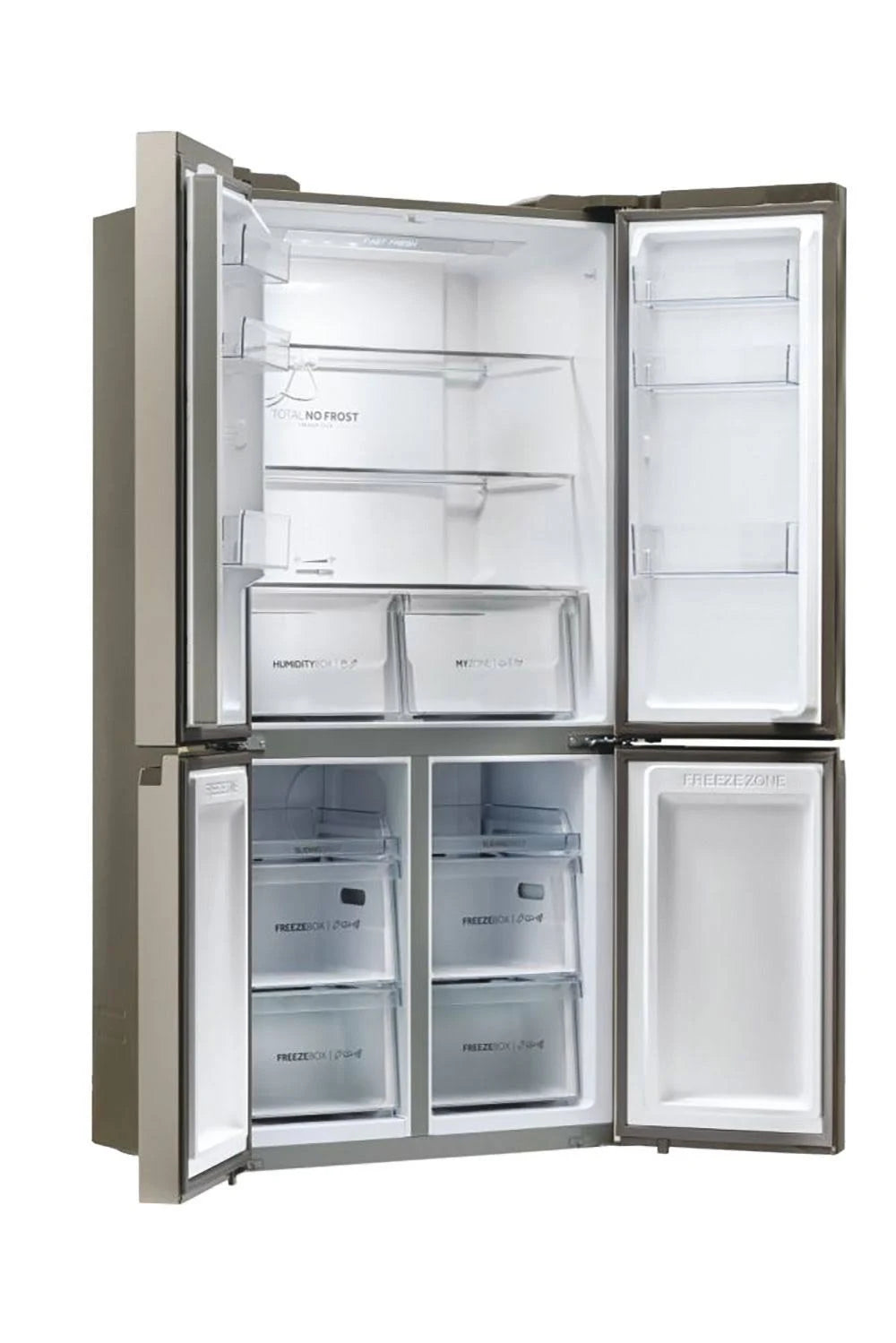 Frigorifero Haier HCR5919FOPG Quattro Porte Classe F Linea CUBE Nofrost Grey
